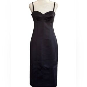 Zara Women's Multi-position Black Satin Dress
